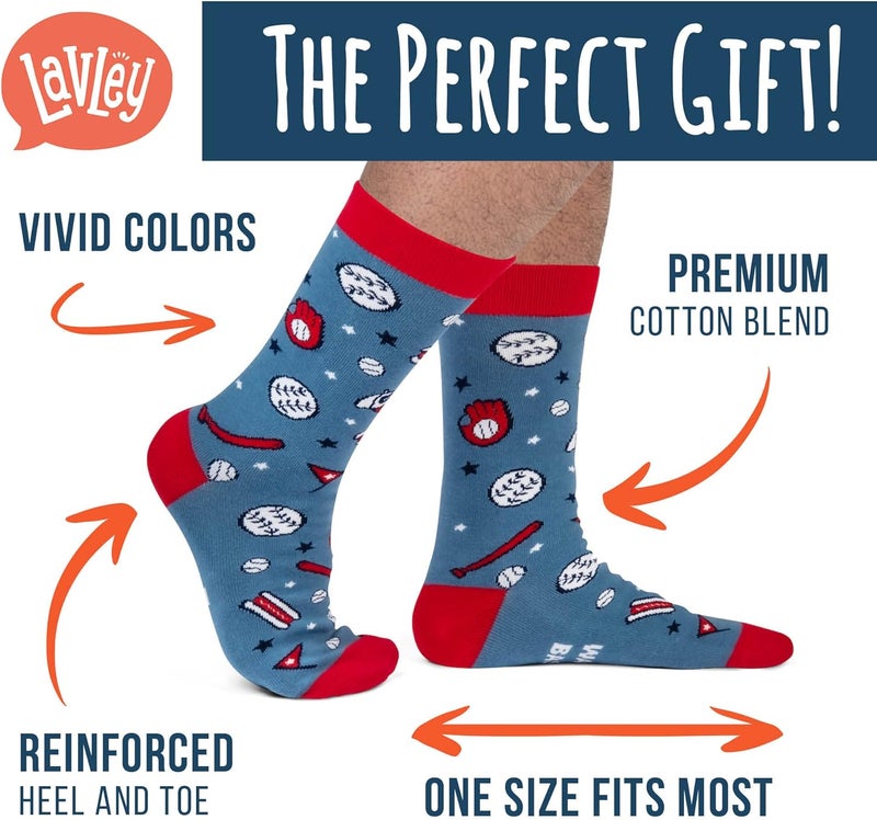 Lavley Funny Socks for Sports Fans and Players - Cool Novelty Gifts for Men, Women, & Teens - Image 2